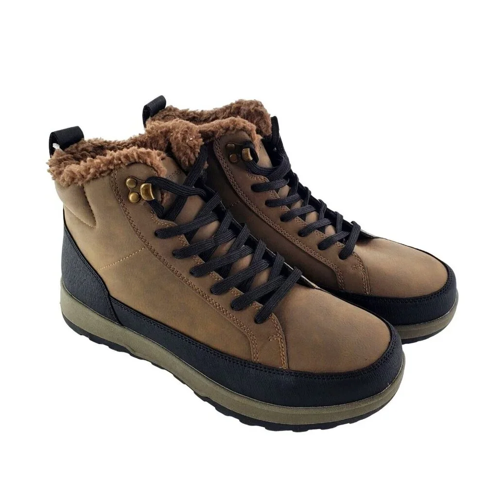 New Weatherproof 9 Men Winter Boots Logjam Shearling Lace-up Outdoor Snow Shoes